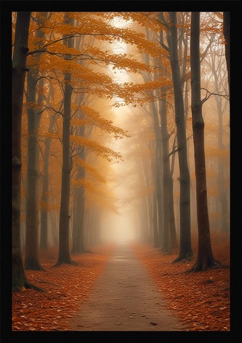 Soft forest path framed wall - soft,