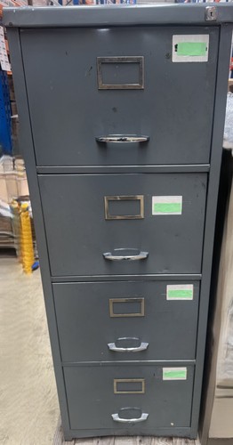 Vintage grey metal drawer - grey, 4-drawer