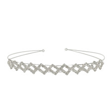 Silver Bridal Tiara Diamante Rhinestone Crown Wedding Party Prom Headband