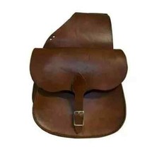 Leather Western Trail Horse Saddle Bag .