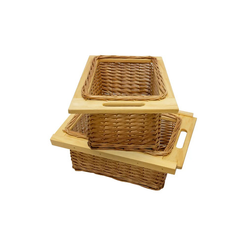 Pull out wicker basket - out, drawer