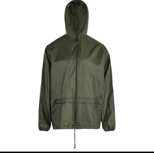 Unisex Plain Rain Coat Mac Kagoul Jacket Water Resistant Hooded Cagoul Adults UK