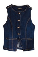 Indigo Denim Crew Neck Waistcoat