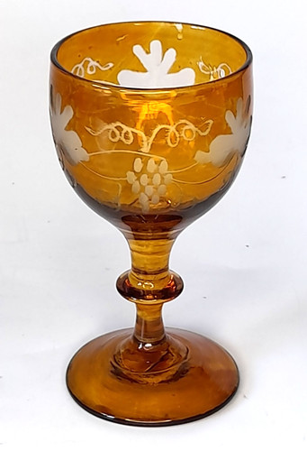 Antique amber flashed cordial - antique,