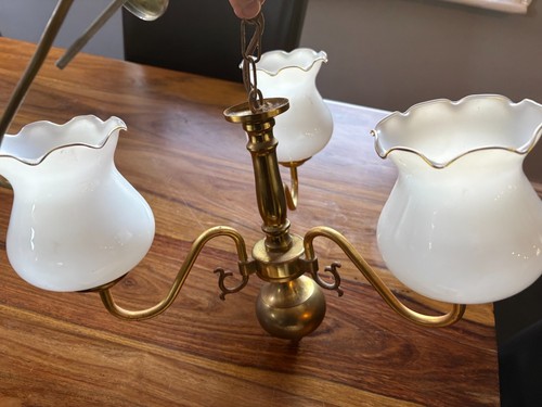 Vintage brass arm chandelier - brass,