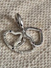 925 Sterling Silver Quotes On Hearts Charm + FREE BRACELET UK.  