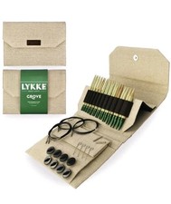 LYKKE Interchangeable Circular Knitting Needle Set 5in Tips Grove Bamboo Beige