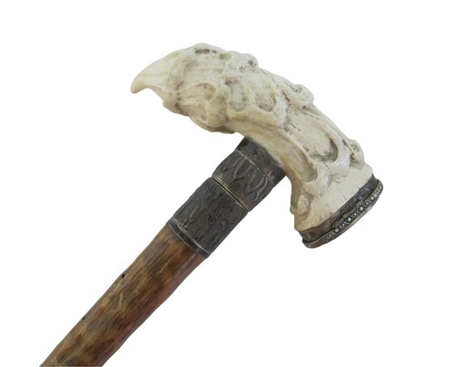 Carved deer stag antler snuff - deer,