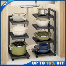 Adjustable Kitchen Pot Pan Saucepan Storage Rack Holder Sturdy Organiser Shelf