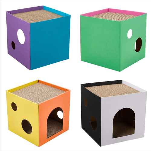 Colorful cube cat cave house - cube,