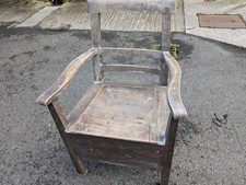 Vintage Comode Wooden Chair No
