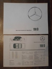MERCEDES BENZ 190D FINTAIL orig 1964 UK Mkt Sales Brochure + Specs