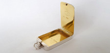 Rare Solid Silver & Gold Gilt Victorian Rectangular Vesta Case London 1873
