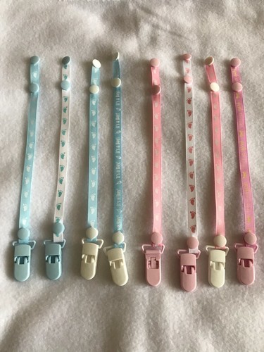 Ribboned dummy pacifier clips - dummy/pacifier,