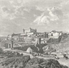 SPAIN. Toledo c1885 old antique vintage print picture