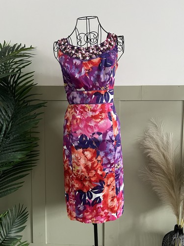 Vibrant colour beaded neckline - vibrant,