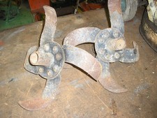 Pair Wolseley Merrytiller rotovator outer digging tines. Merry Tiller. Slashers