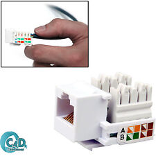 2Pcs RJ45 Network Cat5e Modular Keystone Jack Crimp Faceplate Wall Plate Punch