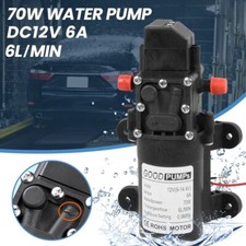 12V Water Pump with Pressure Switch 6L/Min 70W Self-Priming Caravan Camping Boat