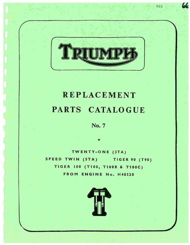 Triumph parts manual - parts,