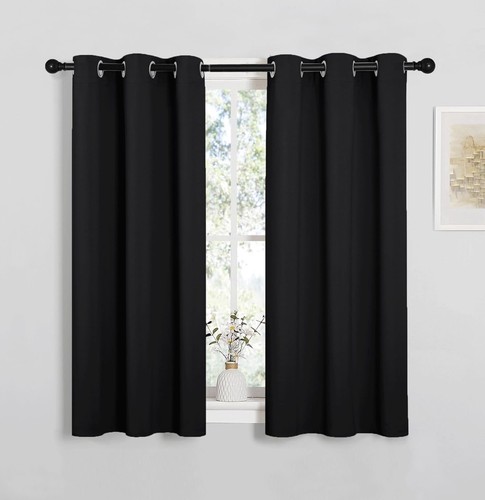 Black blackout curtains - black, curtains-