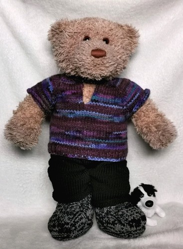 Hand knitted teddy bear - hand,