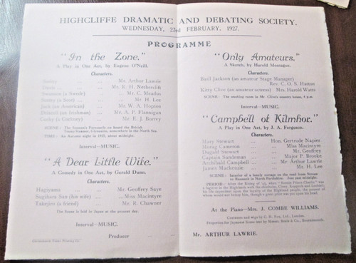 1927 four plays programme - four,