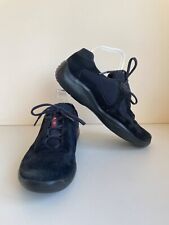 PRADA NAVY BLUE AMERICAS CUP SUEDE LACE UP TRAINERS SIZE UK 7/40.5