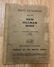 Parts Catalogue for the NEW HILLMAN MINX  1956 Rootes Group Service