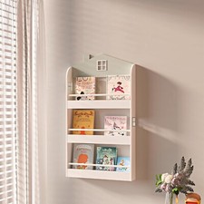 Kids Wooden Bookshelf Toy Storage Rack Organizer for Bedroom Playroom Nursery