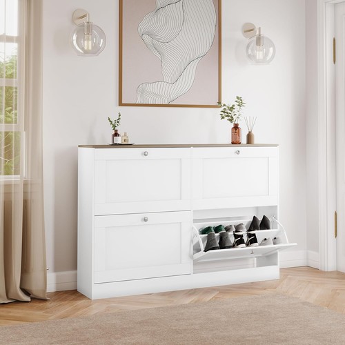 Drawer shoe cabinet white - 4,