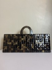 Vintage Amber Tortoise 60s Mid Century handbag purse Long Rectangle Bakelite?