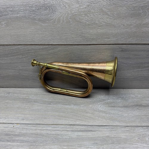 Vintage brass bugle military - brass,