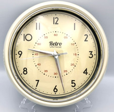 Retro Vintage Wall Clock Cream