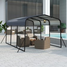 440 x 300 cm Heavy-Duty Metal Carport Garage Car Shelter Car Canopy Tent