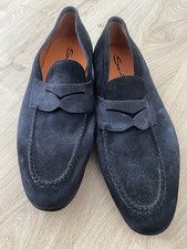 Santoni Men's Blue Suede Carlo