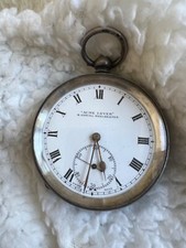 H.SAMUEL "ACME LEVER "ANTIQUE SOLID SILVER GENTS POCKET WATCH KEY WIND
