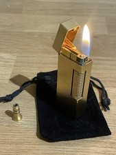 Vintage Dunhill Rollagas Lighter Gold Plated Serviced With Pouch And Adapter