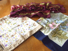 3 Vintage 1960"s Polyester/Silk Ladies Head / Neck Scarves.