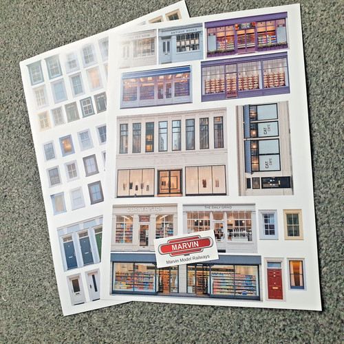 Shops windows and doors flat - windows,