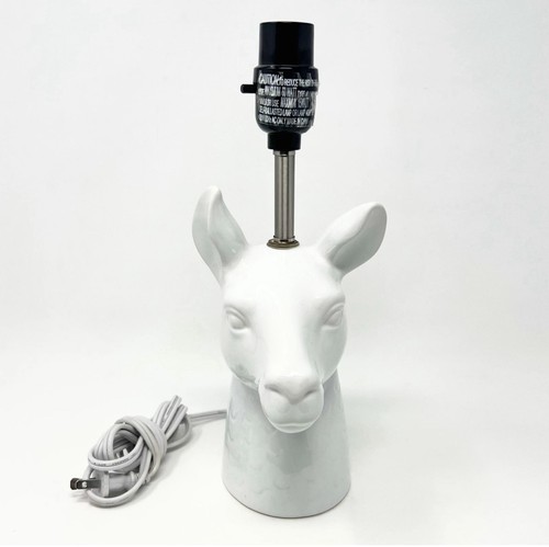 White ceramic llama lamp - white,