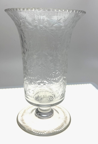 Signed hawkes cut glass vase - cut,