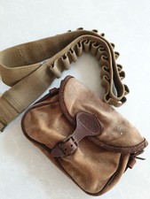 Vintage Canvas Shotgun 25 Cartridge Ammo Belt & Ammunition Bag Storage