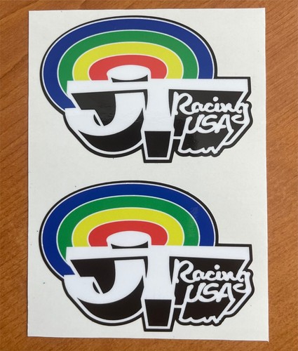 Racing rainbow x2 decals - jt,