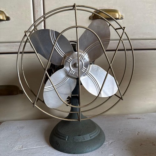 Antique metal table fan - antique,