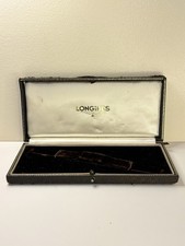 LONGINES Vintage Presentation Box *RARE* Leather Storage Brown and Gold