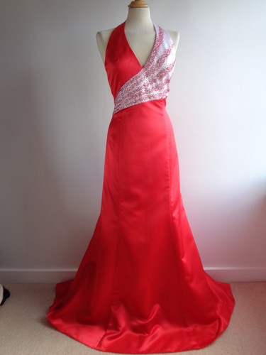 Jora red beaded prom dress - red,