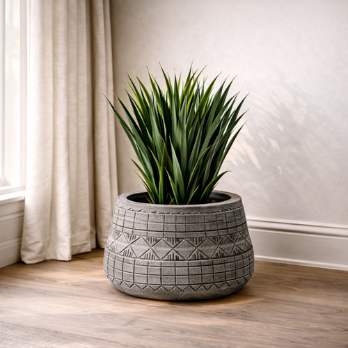 Cement plant pot - plant, 22cm