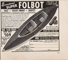 1949 Print Ad Folbot Folding Boats Folds in 2 Light Bags Long Island City,NY