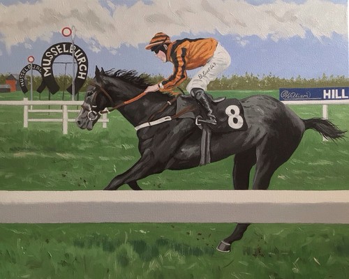 Horse racing fine oil - horse,